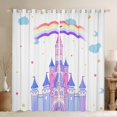thumbnail image 1 of Erosebridal Rideaux Imprimés Château Lot de 2 (52x84), Violet 30 %-50 % Rideaux Occultants, Décor Papillon Dessin Animé, 1 of 6
