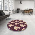 thumbnail image 4 of Ahgly Company Tapis d'Intérieur Lavable à la Machine, Carré, Transitionnel, Feuille d'Automne, Brun Vert, Tapis de Zone, 5 Pieds Carré, 4 of 7