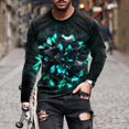 thumbnail image 4 of Chemises Hommes Manches Longues Hommes Manches Longues Imprimé Col Rond Chandail T-Shirt Blouse, 4 of 9
