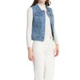 thumbnail image 4 of INSPIRE CHIC Women's Washed Denim Button Sleeveless Vest Jacket with Pockets S Light Blue-B, 4 of 6