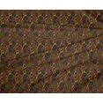 thumbnail image 4 of oneOone Polyester Lycra Fabric Leaves & Floral Block Printed Fabric 1 Yard 56 Inch Wide, 4 of 4