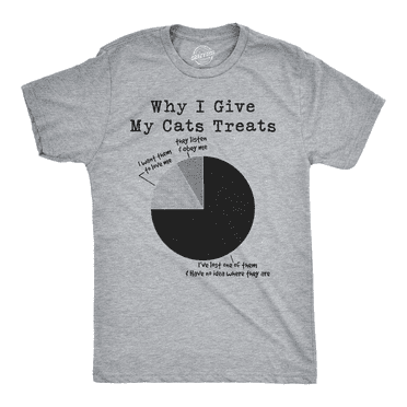 Mens Why I Give My Cats Treats Cat Dad T Shirt Cute Mens Tee Kitty Lover (Heather Grey) - 4XL