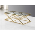 thumbnail image 2 of K-Living Castor Coffee Table with Clear Tempered Glass Top & Gold Polished Stainless Steel Base, 2 of 6