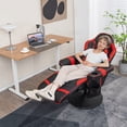 thumbnail image 4 of Goplus Fauteuil Inclinable de Massage pour Jeux, Hauteur Réglable, Chaise Pivotante de Course avec Porte-Gobelet, Rouge, 4 of 9