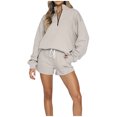 thumbnail image 1 of Birdeem Women's Solid Set Tracksuit Pullover 2 Piece Sport Hoodless Suit Sets, 1 of 8