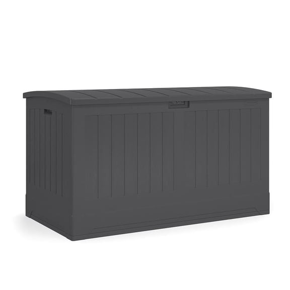 Suncast 200-gal Extra Large Resin Deck Box, Outdoor Storage for Patio, Deck, or Backyard – Peppercorn