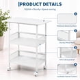 thumbnail image 2 of GOGRANT 3-Tier Mobile Utility Cart, Heavy Duty Rolling Storage Stand with Lockable Casters, Industrial Embossed MDF Shelves for Office Printer Stand, Kitchen, Classroom, 2 of 9
