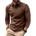 thumbnail image 1 of FAIWAD Men's Long Sleeve Shirts Casual Button Down Basic Golf Pullover Tops Lightweight Work Athletic T-Shirt, 1 of 6
