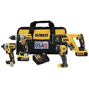 DEWALT 20V MAX* XR Kit de combo sans fil, 4-Tool (DCK494P2)