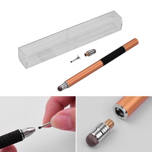2-in-1 Precision Stylus with Conductive Tip and Disc Tip, Universal Touchscreen Pen Set for All Capacitive Touchscreens, Phones, and Tablets, 1-Pack, Gold