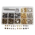 thumbnail image 1 of Coofit 180 Sets Leather Rivets Metal Rivet Buttons Double Cap Rivets with Fixing Tools, 1 of 10