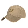 thumbnail image 3 of ZICANCN Adjustable Baseball Cap Women, Alphabet H Pattern Hats for Men Adult Washed Cotton Denim Baseball Caps Fashion, Natural, 3 of 6