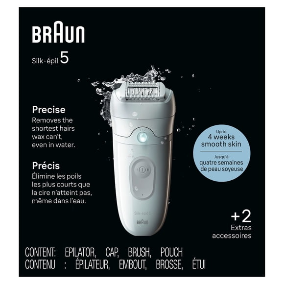 Braun Silk-épil 5 Epilator, Wet and Dry, Includes Skin Contact Cap, SE5-011, Grey