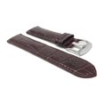 thumbnail image 3 of 20mm Mens' Alligator Style Leather Watch Band Strap, Glossy Finish, Stainless Steel Buckle, 3 of 7