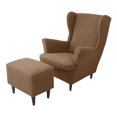 thumbnail image 1 of Baohd 3pcs/set Easy To Clean Sofa Cover With Elastic Band And Refresh Wingback Chair And Ottoman Stool dark coffee, 1 of 6