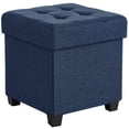 thumbnail image 1 of Songmics Storage Ottoman, Small Ottoman Foot Rest With Legs, 15 X 15 X 15.7 Inches Foot Stool, Ottoman With Storage, Load Up To 660 Lb, For Living Room, Bedroom, Dorm, Midnight Blue Ulsf14In, 1 of 6