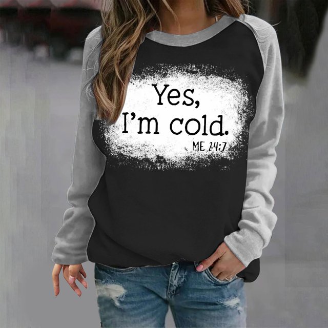 Chandails à Capuchon de Mode pour Femmes 2023 T-shirt Imprimé Manches Longues Blouse Col Rond Hauts Décontractés Chandail en Molleton 50 % de Rabais Liquidation Costumes Halloween/noël