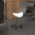 thumbnail image 2 of HOMCOM Tabouret Selle Réglable à Roulettes Chaise de Salon pour Massage Spa Blanc, 2 of 10