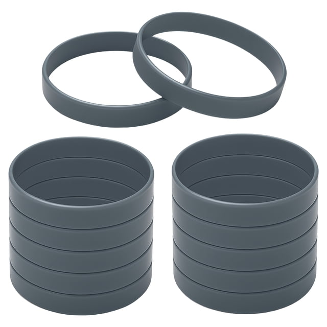GOGO 12 PCS Adult Rubber Bracelets for Football Game, Silicone Wristbands, Party Accessories - Grey
