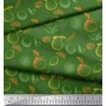 thumbnail image 3 of Soimoi Green Velvet Fabric Mix Fruits Printed Craft Fabric by the Yard 58 Inch Wide, 3 of 3