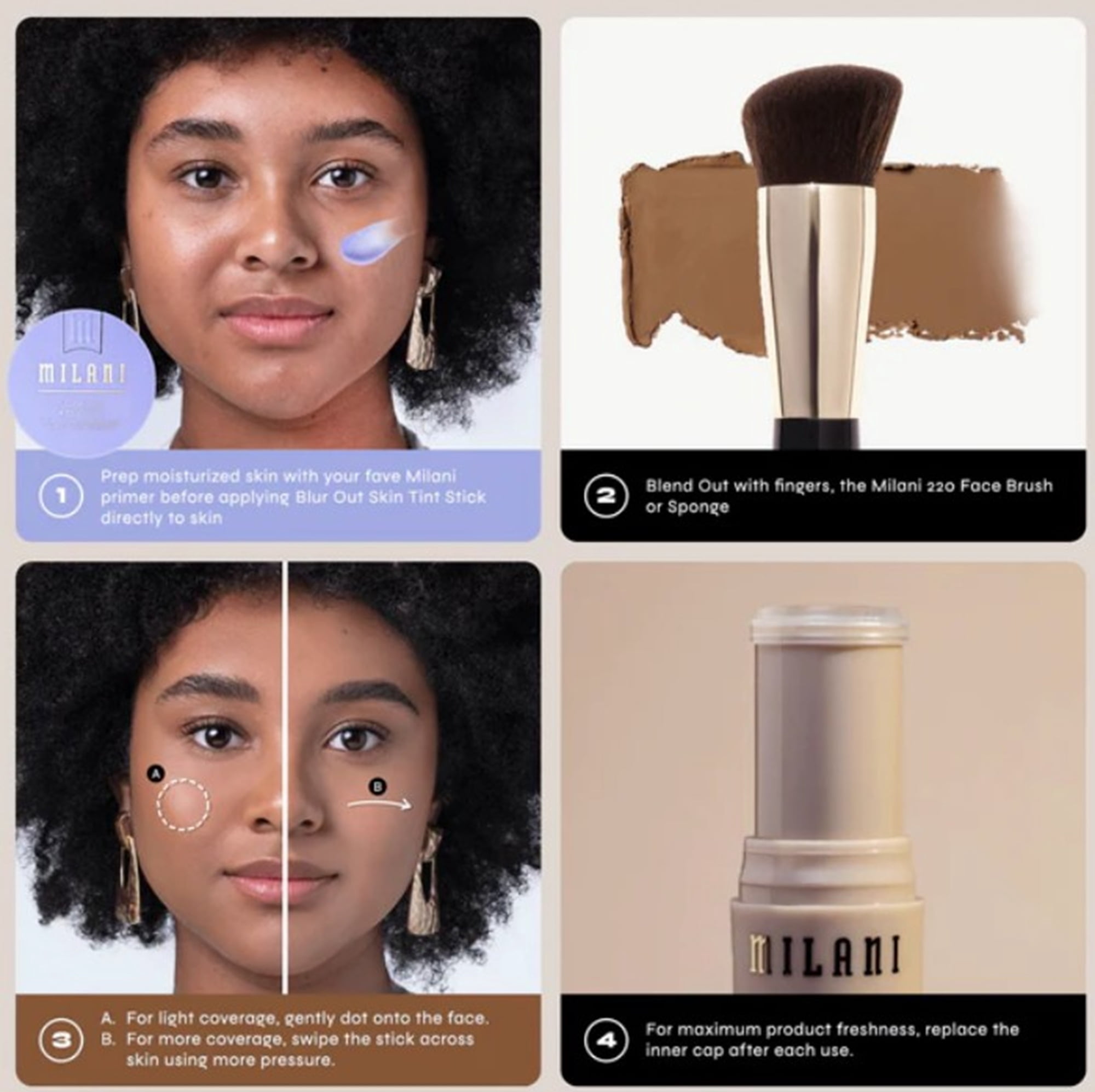 Milani - Conceal + Perfect Blur Out Skin Tint - 09 Light Medium avec nuance dorée beige - 1 pièce