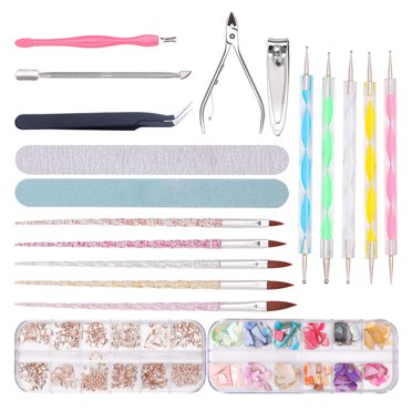 TFixol Nail Art Kit Tools Rhinestones Gold Bead Decorations Nail Dotting Pen Nail Painting Brushes Manicure Tools Set Manicure Accessories