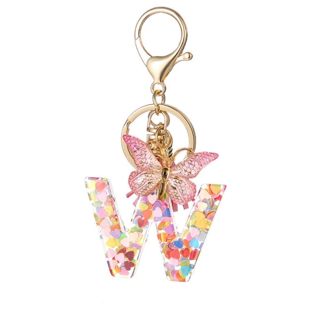 TopLLC New English Letter Keychain Hanger Car Keychain Bag Accessories Suspension components