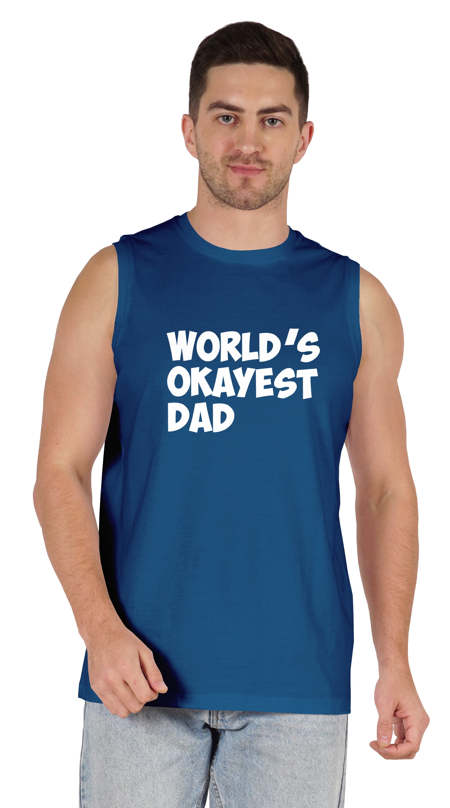 Inkmeso Printed Graphic World Okayest Dad€ T-Shirt For Mens Best Daddy Ever Gift T-Shirt