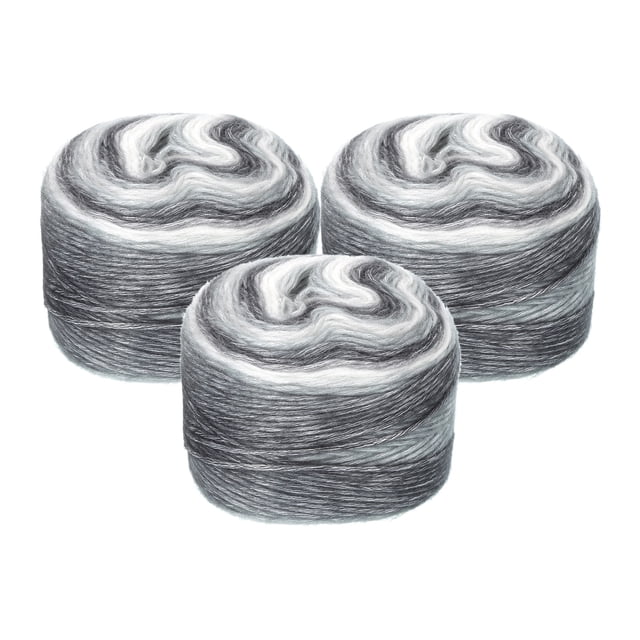Unique Bargains Gradient Cake Cotton Acrylic Wool Mixed Dark Blue Yarn, 300g, 3 Pack