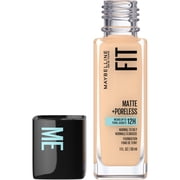 Maybelline New York Fond de Teint Mat + Sans Pores Fit Me, Formule Ultra-Légère Contrôle la Brillance, pour Peau Normale à Grasse, 120 ivoire classique, 30 ml