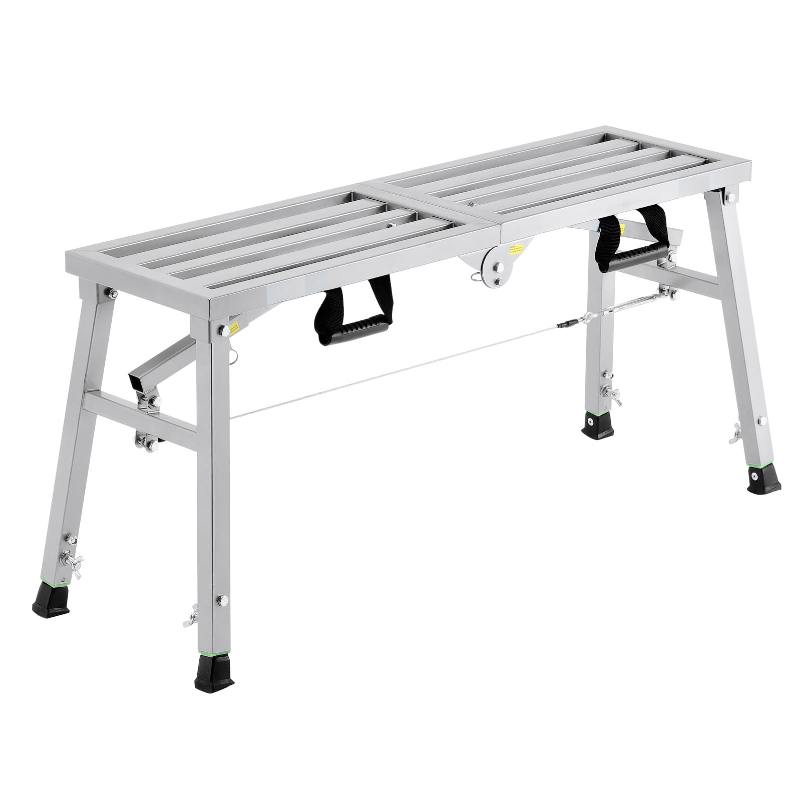 KFFKFF Work Platform, 3 Gear Adjustable Height, Folding Alloy Steel Step Ladder, Portable Scaffolding Platform, 400 lb Load Capacity, Non-Slip Rubber Feet, Drywall Painting Stool