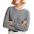 thumbnail image 1 of ManxiVoo Chandail à Col Rond Manches Longues Tricoté pour Femmes avec Capuche pour Automne Hiver Tenue Décontractée Taille TG Gris Foncé, 1 of 5