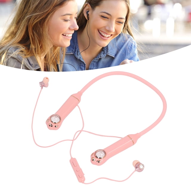 Neckband Earbuds, BT 5.3 Neckband with Cute Cat Pattern and RGB Backlight, IPX5 Waterproof and Magnetic Back Hands Free Sports Headphone for Calls Exercise