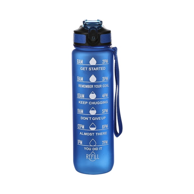 Dvkptbk Water Bottles Motivational Water Bottles with Time Marker 32oz Squeezing Ejection Opening BPA Free with Leakproof Wide Mouth and Fast Water Flowing for Outdoor Sport on Clearance