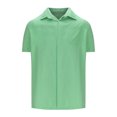 thumbnail image 4 of asjyhkr Mens Beach Button down Shirts Casual Stretch Collared Summer Travel Short Sleeve Tops, 4 of 5