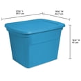 thumbnail image 2 of Sterilite Bac de rangement en plastique de 68 L avec couvercle à pression, empilable, bleu aqua, 2 of 9