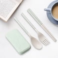thumbnail image 5 of EGNMCR Tableware Set Student Tableware Outdoor Travel Convenient Folding Meal Box Fork Spoon Chopsticks Three Piece Set tableware tableware, 5 of 5