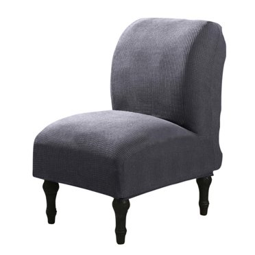 Armless Accent Slipper Chair Cover Slipcover Stretch Spandex Removable Jacquard Fabric Non-Slip Silp Cover for a Accent Chair Without arms Furniture Protector for Living Dining Room