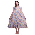 thumbnail image 1 of Bimba Chemises de Nuit en Coton Imprimées Colorées à Plumes Gris Clair14 pour Femmes Robe Sans Manches Tenue de Nuit Robe Maxi Grande, 1 of 6
