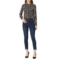 thumbnail image 2 of INSPIRE CHIC Chemise Boutonnée pour Femme à Petites Fleurs à Manches Longues Col en Pointe Haut de Bureau S Noir-Rose Floral, 2 of 8