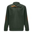 thumbnail image 4 of Yuyuzo Corduroy Sweatshirts for Men Quarter Buttons Stand Collar Long Sleeve Pullover Casual Fall Loose Golf Shirts Tops, 4 of 5