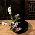 thumbnail image 3 of Vase à Fleurs Ikebana Japonais, Pot Suiban Rond, Plateau, Contenant 33 cm Noir 33 cm, 3 of 8