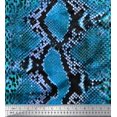 thumbnail image 1 of Soimoi Blue Modal Satin Fabric Leopard & Snake Animal Skin Print Sewing Fabric Yard 42 Inch Wide, 1 of 3