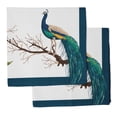 thumbnail image 1 of Vargottam Collection de Luxe Linge de Table Décor Serviette en Coton Tissu Imprimé Serviettes Réutilisables Ensemble de 12, 20 X 20 - Paon, 1 of 6