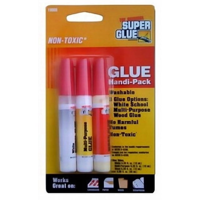 Super Glue Handi-Pak 3 Tubes, Blanc, Multiusage et Colle pour Bois