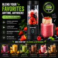 thumbnail image 3 of Portable Smoothie blender ROSEVIEW Glass bottle USB rechargeable 200W Power 15Oz mini Handheld Ice Shakes Cup blend juicer Cordless blender Personal smoothies maker Fruit mixer, 3 of 8