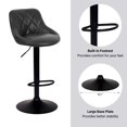 thumbnail image 3 of Bronte Living Leatherette Bar Stool with Adjustable Height, 360 Swivel Design, Floor Protection and Pedestal Base with Footrest - Series Janice - Set of 2, 3 of 9