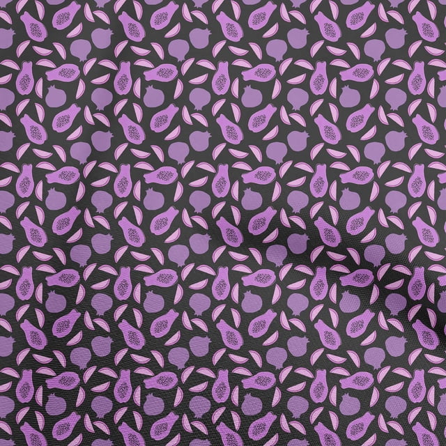 oneOone Polyester Spandex Purple Fabric Fruits Craft Projects Decor Fabric Printed By The Yard 56 Inch Wide