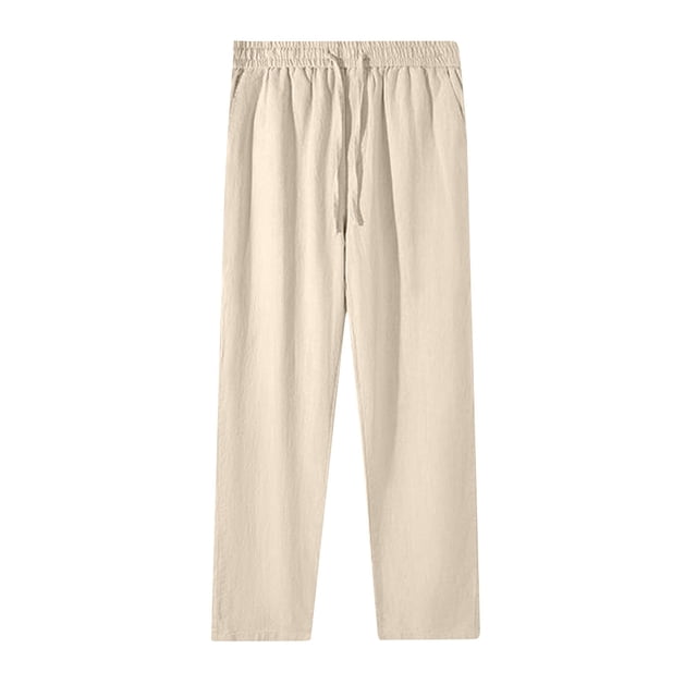 Tnhcen Women's Essential Drawstring Elastic Waist Loose Straight Leg Pants - 9 Inch Cuff Basic Casual Trousers for Spring/Fall M-5XL Relaxed Fit Style Easy Care