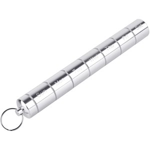 Jinsinto Metal Pill Box Organizer , 7 Day Pill Organizer, Waterproof Emergency Keychain Pill Holder Medicine Case, Daily Pill Dispenser Storage Box with Keychain